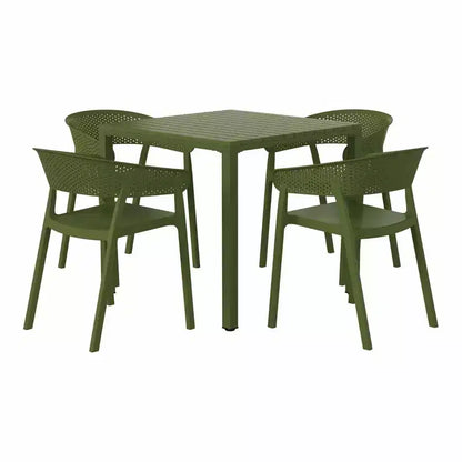 WestinTrends Playa, set da pranzo da esterni a 5 pezzi, con tavolo quadrato e sedie impilabili.