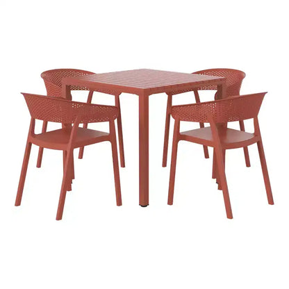WestinTrends Playa, set da pranzo da esterni a 5 pezzi, con tavolo quadrato e sedie impilabili.
