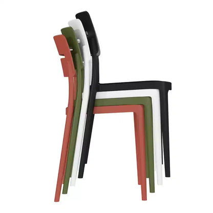 WestinTrends Playa Ensemble de table et chaises de salle à manger rondes de jardin modernes en résine 5 pièces avec chaises de salle à manger de jardin empilables
