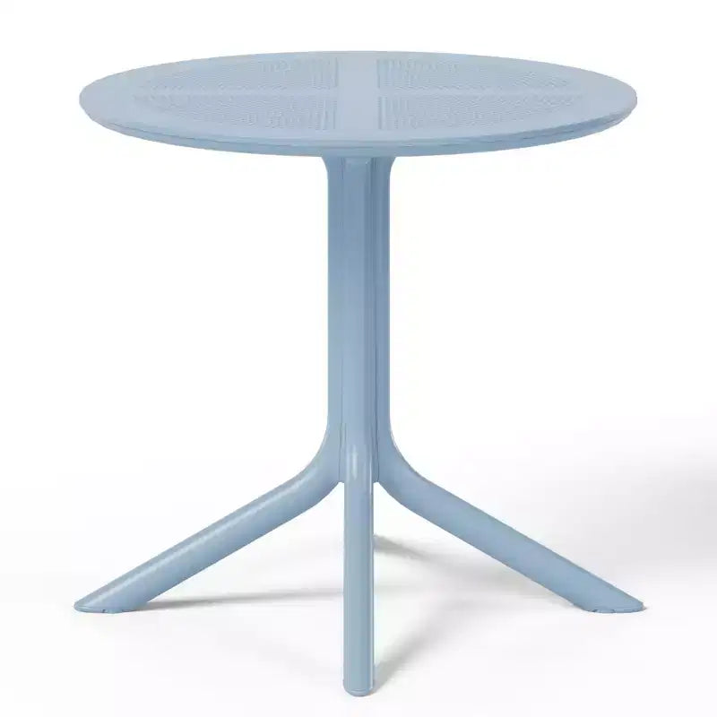 WestinTrends Playa Ensemble de table et chaises de salle à manger rondes de jardin modernes en résine 5 pièces avec chaises de salle à manger de jardin empilables