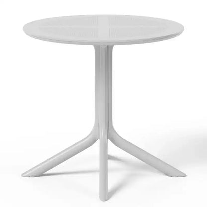 WestinTrends Playa Ensemble de table et chaises de salle à manger rondes de jardin modernes en résine 5 pièces avec chaises de salle à manger de jardin empilables