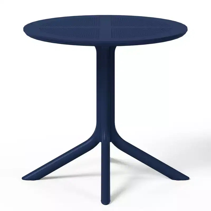 WestinTrends Playa Ensemble de table et chaises de salle à manger rondes de jardin modernes en résine 5 pièces avec chaises de salle à manger de jardin empilables