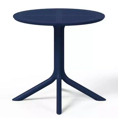 WestinTrends Playa Ensemble de table et chaises de salle à manger rondes de jardin modernes en résine 5 pièces avec chaises de salle à manger de jardin empilables