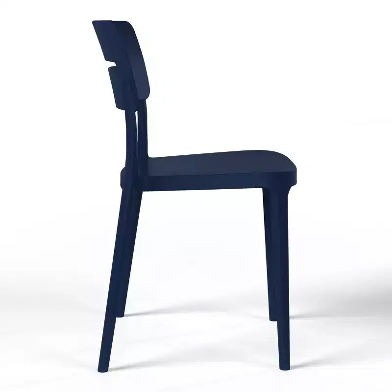 WestinTrends Playa Ensemble de table et chaises de salle à manger rondes de jardin modernes en résine 5 pièces avec chaises de salle à manger de jardin empilables