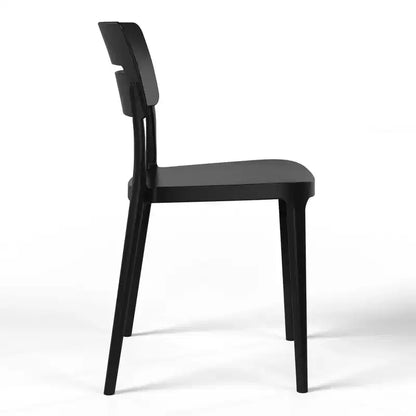 WestinTrends Playa Ensemble de table et chaises de salle à manger rondes de jardin modernes en résine 5 pièces avec chaises de salle à manger de jardin empilables