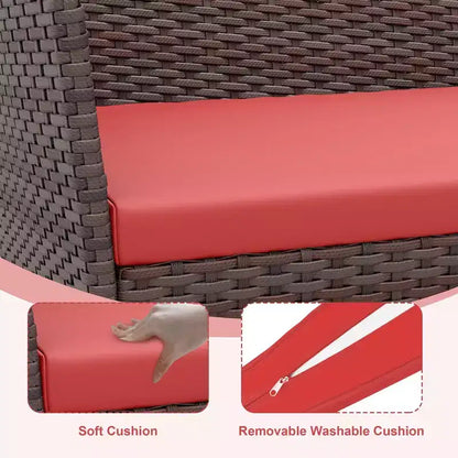 Set da 4 mobili da giardino, sedie in rattan da esterno, divano in rattan All-Weather Dialogue con imbottitura e tavolino in vetro