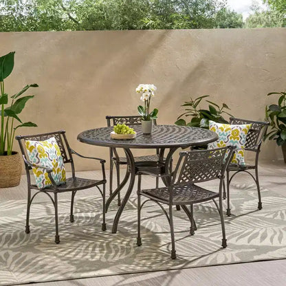 Christopher Knight Home Ridgecrest Outdoor Aluminum 5 Piece Dining Set