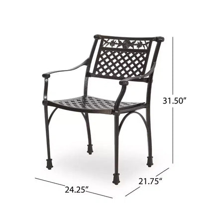 Christopher Knight Home Ridgecrest - Set da pranzo da esterno a 5 pezzi in alluminio