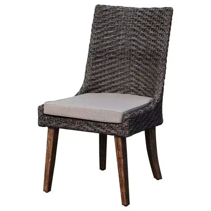 Cortile Casual Bermuda Teak FSC 5 pz 48 Flag Leg Set da pranzo in teak FSC Include un tavolo da pranzo rotondo da 48 e quattro sedie da pranzo
