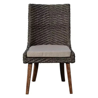 Cortile Casual Bermuda Teak FSC 5 pz 48 Flag Leg Set da pranzo in teak FSC Include un tavolo da pranzo rotondo da 48 e quattro sedie da pranzo