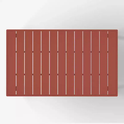 WestinTrends Playa Set da Pranzo per Esterni Rettangolare in Metallo da 7 Pezzi con Sedie Impilabili in Plastica per 6 Persone