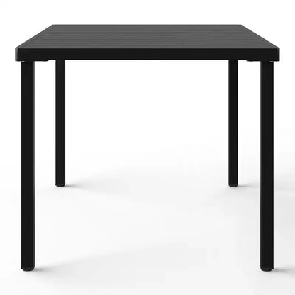 WestinTrends Playa Set da Pranzo per Esterni Rettangolare in Metallo da 7 Pezzi con Sedie Impilabili in Plastica per 6 Persone