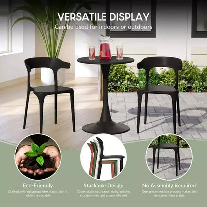 WestinTrends Playa Set da Pranzo da Esterno in Metallo Rettangolare a 7 Pezzi con Sedie da Pranzo Impilabili in Plastica per 6 Persone
