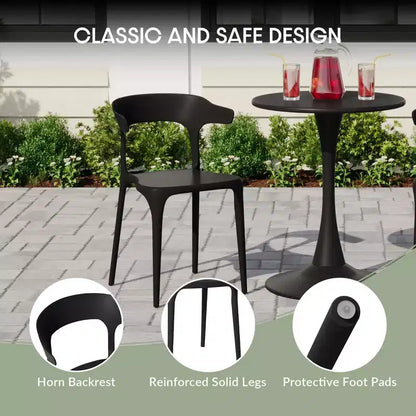 WestinTrends Playa Set da Pranzo da Esterno in Metallo Rettangolare a 7 Pezzi con Sedie da Pranzo Impilabili in Plastica per 6 Persone