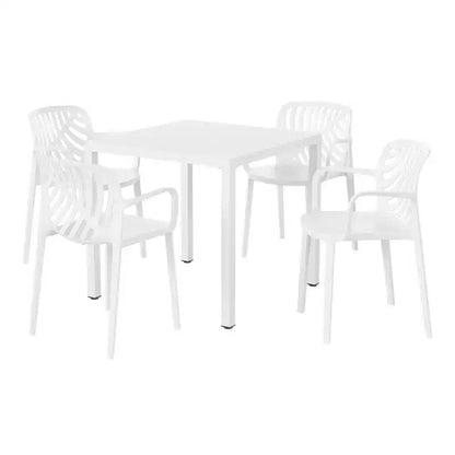 WestinTrends Playa Ensemble de salle à manger d'extérieur carré 5 pièces avec chaises empilables
