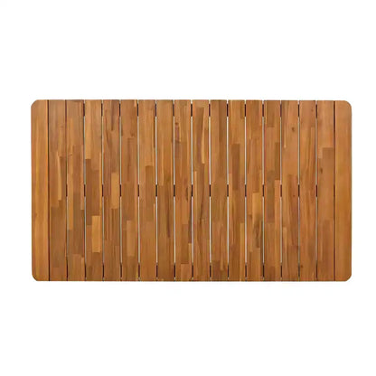 Christopher Knight Home Corin Elara Set da pranzo da 5 pezzi in legno di acacia con corda intrecciata, tavolo a doghe e cuscini