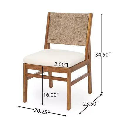 Christopher Knight Home Elara, ensemble de salle à manger d'extérieur 3 pièces en bois rustique avec chaises en osier tressé