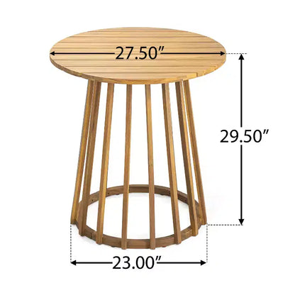 Christopher Knight Home Elara, ensemble de salle à manger d'extérieur 3 pièces en bois rustique avec chaises en osier tressé