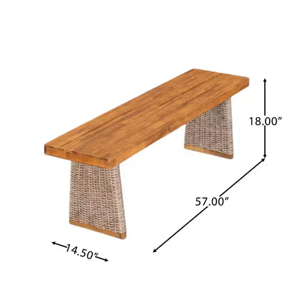 Christopher Knight Home Mabel Salon de jardin rustique 6 pièces en bois d'acacia et rotin avec table à lattes et coussins