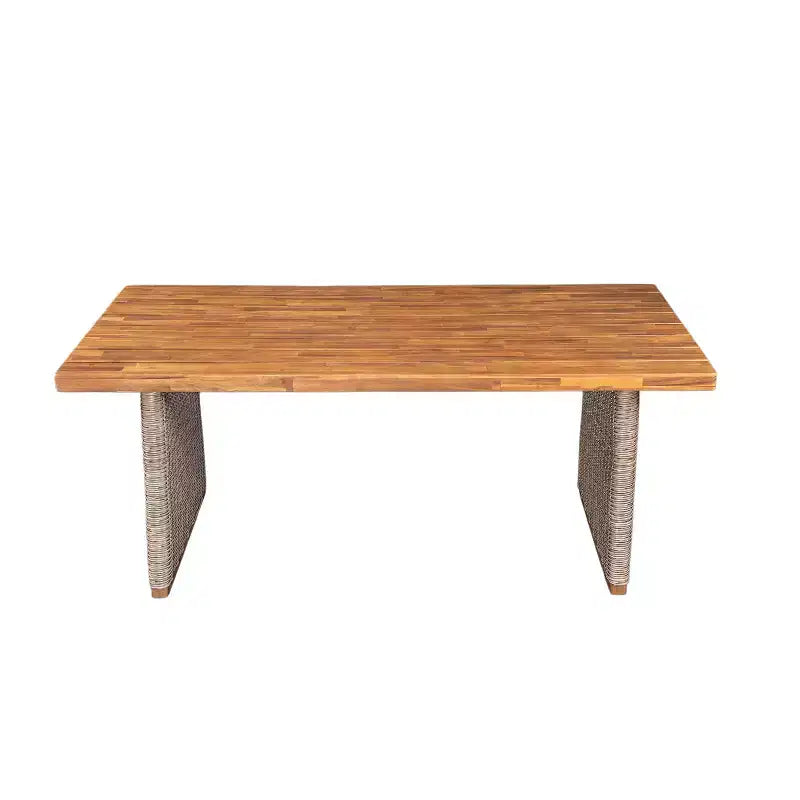 Christopher Knight Home Mabel Salon de jardin rustique 6 pièces en bois d'acacia et rotin avec table à lattes et coussins