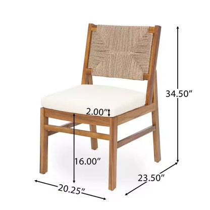 Ensemble de salle à manger 7 pièces extensible d'extérieur Christopher Knight Home Allison en bois d'acacia et osier tressé avec coussins