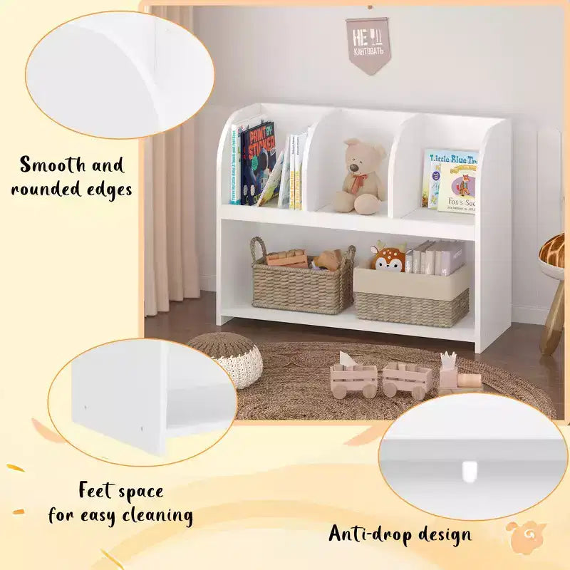 Libreria per bambini con 4 scomparti - Bianco