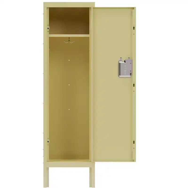 1 Armadietto a colonna in metallo a un'anta – Mobile contenitore in stile retrò – Arredo industriale – Per soggiorno/camera da letto/ripostiglio/palestra/scuola – Giallo