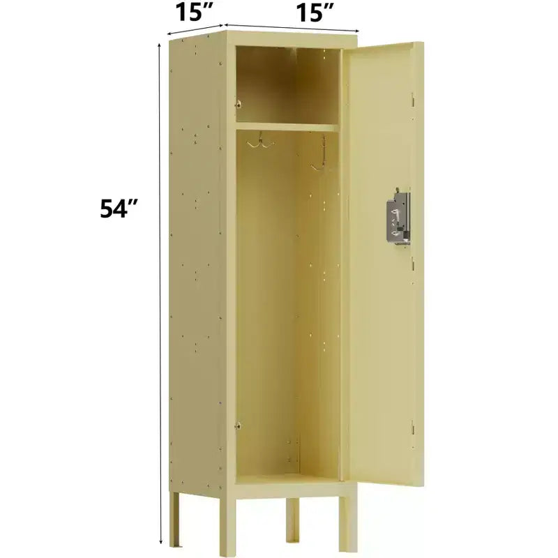 1 Armadietto a colonna in metallo a un'anta – Mobile contenitore in stile retrò – Arredo industriale – Per soggiorno/camera da letto/ripostiglio/palestra/scuola – Giallo