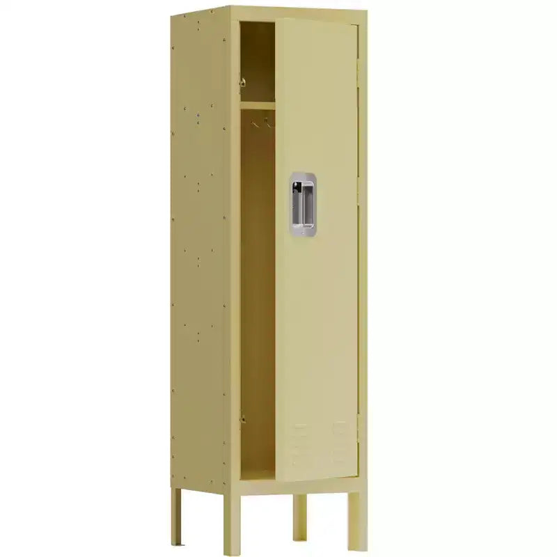 1 Armadietto a colonna in metallo a un'anta – Mobile contenitore in stile retrò – Arredo industriale – Per soggiorno/camera da letto/ripostiglio/palestra/scuola – Giallo