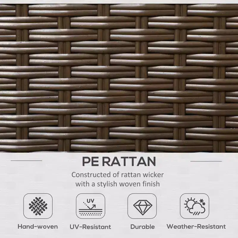 Divanetto da Esterno in Vimini, Divano da Patio con Cuscini, Divano in Rattan PE a 2 Posti, 2 Cuscini Decorativi