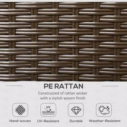 Divanetto da Esterno in Vimini, Divano da Patio con Cuscini, Divano in Rattan PE a 2 Posti, 2 Cuscini Decorativi