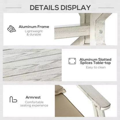 Set di mobili da patio a 4 pezzi con cuscini, set divano da conversazione in vimini da esterno, set divano con telaio in alluminio per cortile, bordo piscina, giardino