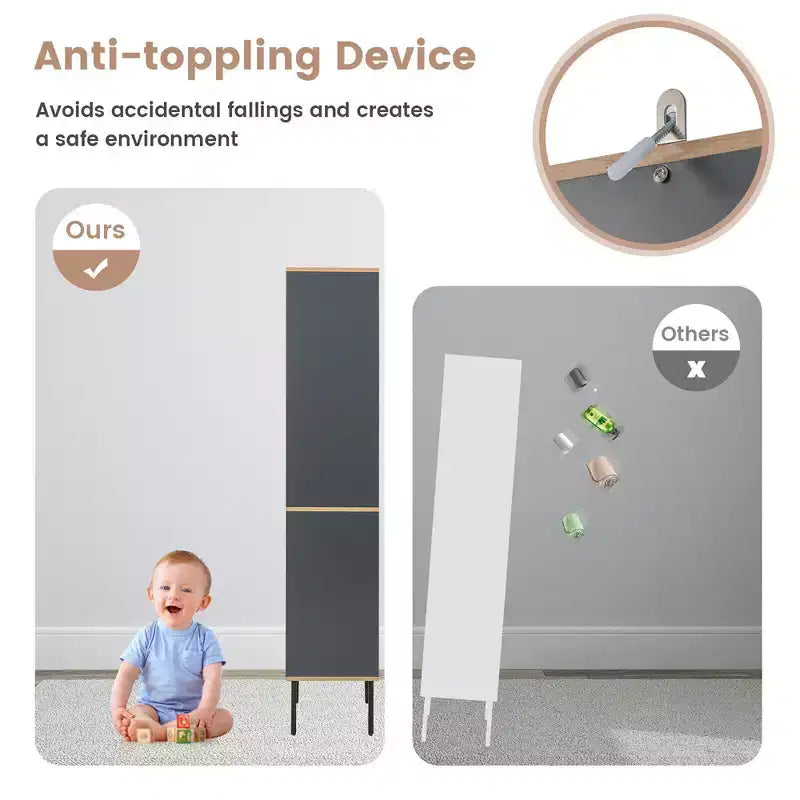Armadietto Alto per Bagno, Mobile Salvaspazio da Terra con Ante e Cassetto