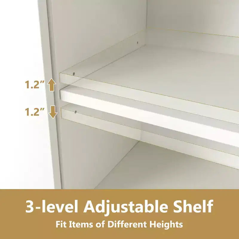 Credenza da Cucina con 3 Ante, 2 Cassetti e Ripiano Regolabile