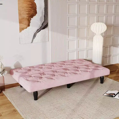 Divano Letto Convertibile in Velluto da 66", Poltrona a Due Posti Regolabile a 3 Posizioni, Capacità 227 kg, Struttura in Legno