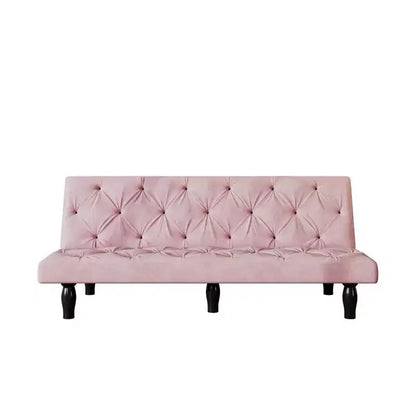 Divano Letto Convertibile in Velluto da 66", Poltrona a Due Posti Regolabile a 3 Posizioni, Capacità 227 kg, Struttura in Legno