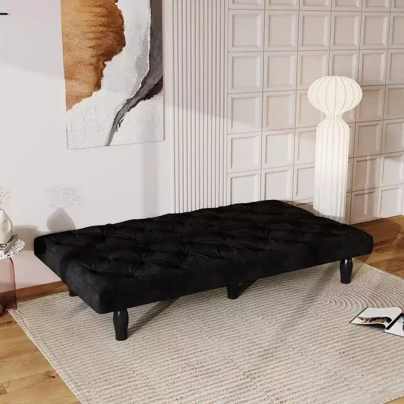 Divano Letto Convertibile in Velluto da 66", Poltrona a Due Posti Regolabile a 3 Posizioni, Capacità 227 kg, Struttura in Legno