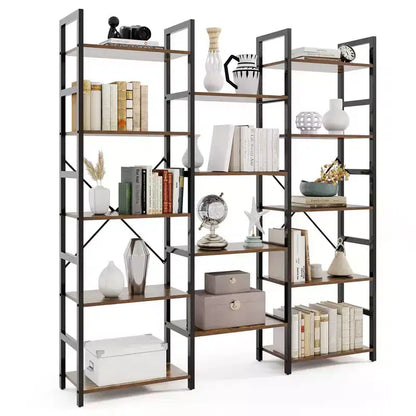 Libreria industriale a 5 ripiani, struttura in metallo resistente con 14 ripiani aperti, capacità di 420 kg