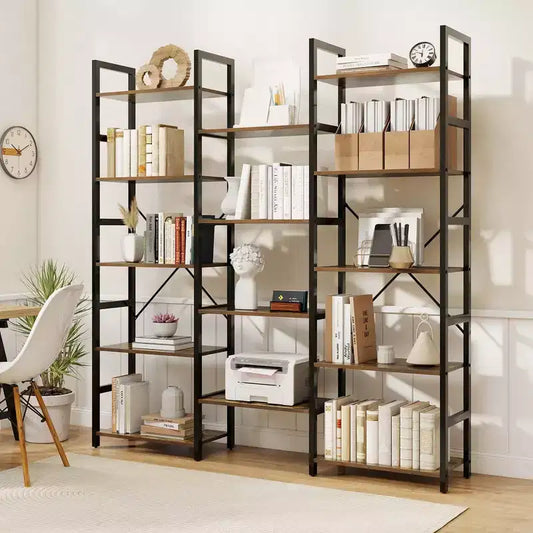 Libreria industriale a 5 ripiani, struttura in metallo resistente con 14 ripiani aperti, capacità di 420 kg