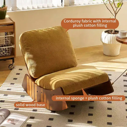 Comoda poltrona a dondolo Glider, imbottita, con struttura in legno massello, diverse impostazioni, poltrona da lettura.