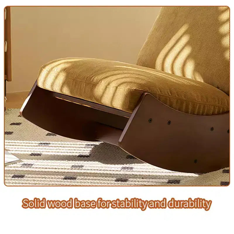 Comoda poltrona a dondolo Glider, imbottita, con struttura in legno massello, diverse impostazioni, poltrona da lettura.