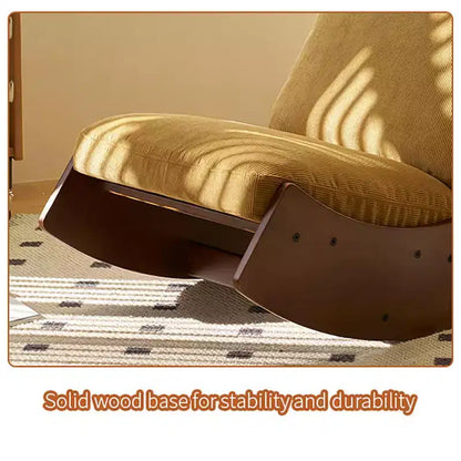 Comoda poltrona a dondolo Glider, imbottita, con struttura in legno massello, diverse impostazioni, poltrona da lettura.
