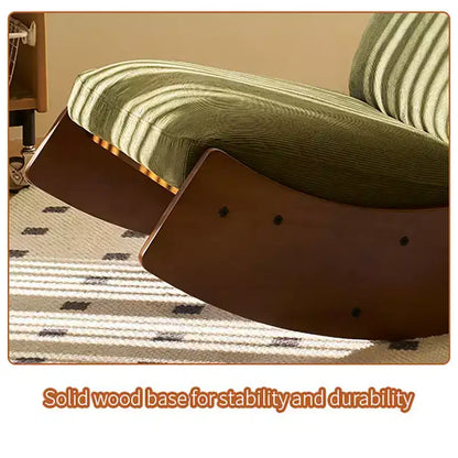 Comoda poltrona a dondolo Glider, imbottita, con struttura in legno massello, diverse impostazioni, poltrona da lettura.