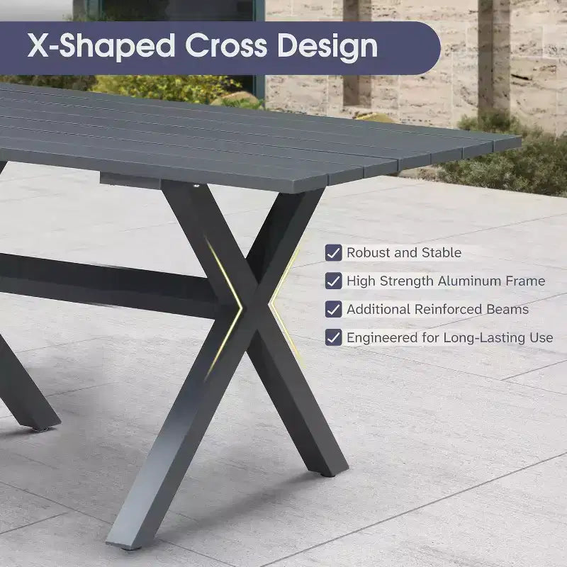 PURPLE LEAF Salon de jardin d'extérieur en aluminium et chaises tressées avec coussins inclus pour décoration de cour et de cuisine