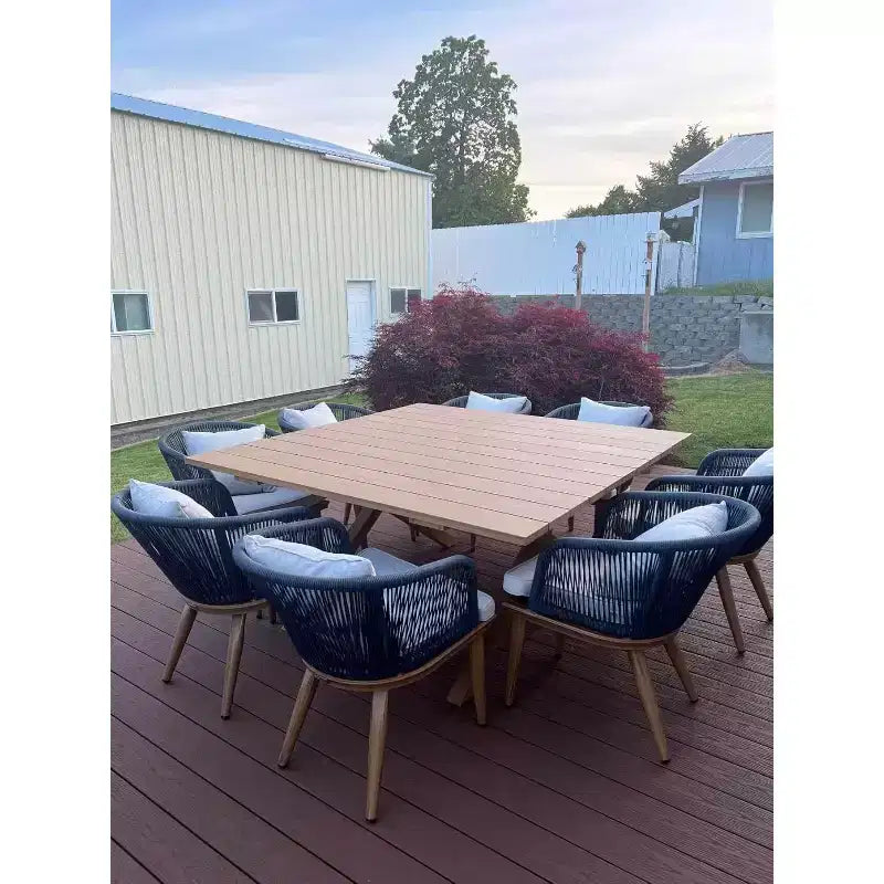 PURPLE LEAF Salon de jardin d'extérieur en aluminium et chaises tressées avec coussins inclus pour décoration de cour et de cuisine