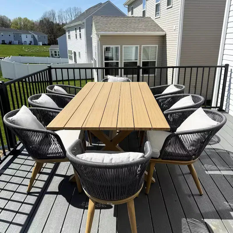 PURPLE LEAF Salon de jardin d'extérieur en aluminium et chaises tressées avec coussins inclus pour décoration de cour et de cuisine