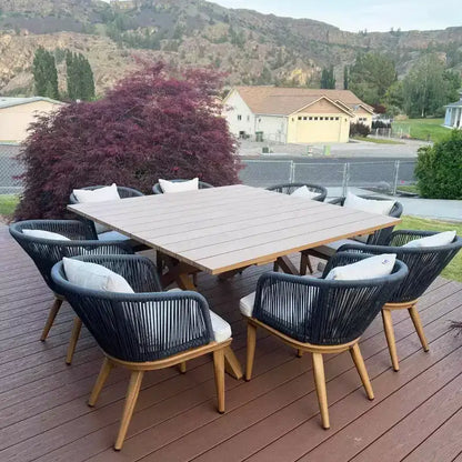 PURPLE LEAF Salon de jardin d'extérieur en aluminium et chaises tressées avec coussins inclus pour décoration de cour et de cuisine