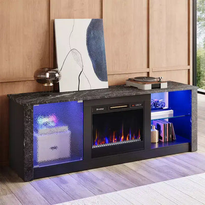 Mobile TV da 63" con caminetto LED e riscaldamento a telecomando