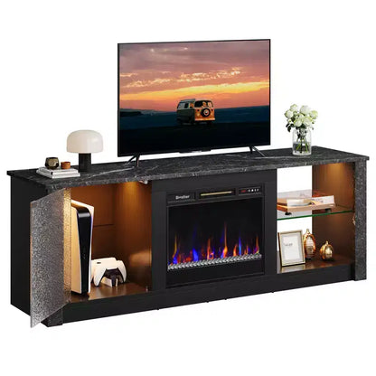 Mobile TV da 63" con caminetto LED e riscaldamento a telecomando