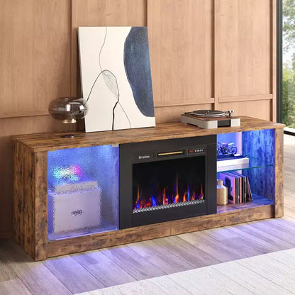 Mobile TV da 63" con caminetto LED e riscaldamento a telecomando